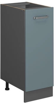 Livinity Apothekerschrank R-Line, 30 cm ohne Arbeitsplatte, Blau-Grau/Anthrazit