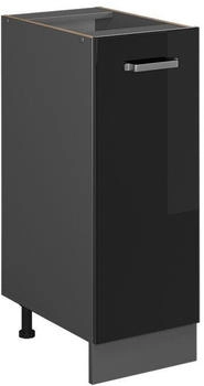 Livinity Apothekerschrank R-Line, 30 cm ohne Arbeitsplatte, Schwarz Hochglanz/Anthrazit