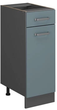 Livinity K&uuml;chenunterschrank R-Line, 30 cm ohne Arbeitsplatte, Blau-Grau/Anthrazit