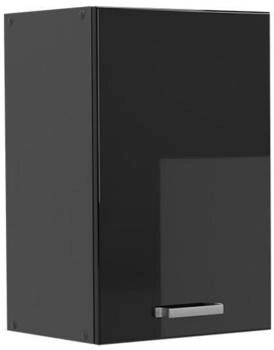 Livinity Hängeschrank R-Line, 40 cm, Schwarz Hochglanz/Anthrazit