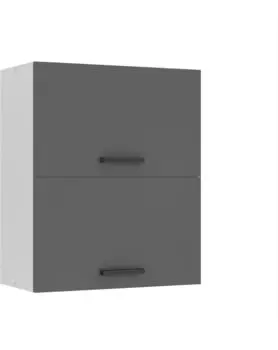 Belini Hängeschrank Küche SGP2. Breite 60 cm. Oberschrank mit 2 Türen Silber matt