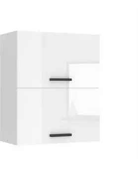 Belini Hängeschrank Küche SGP2. Breite 60 cm. Oberschrank mit 2 Türen Weiß Hochglanz