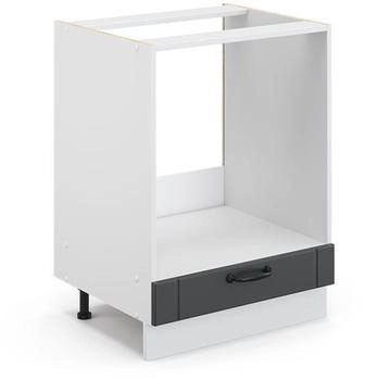 Livinity Herdumbauschrank Fame-Line, 60 cm ohne Arbeitsplatte, Anthrazit/Weiß