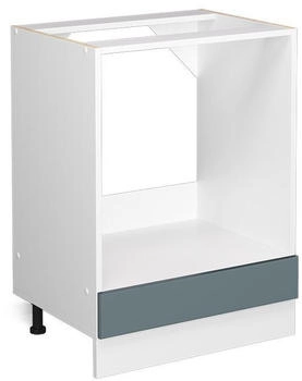 Livinity Herdumbauschrank R-Line, 60 cm ohne Arbeitsplatte, Blau-Grau/Wei&szlig;