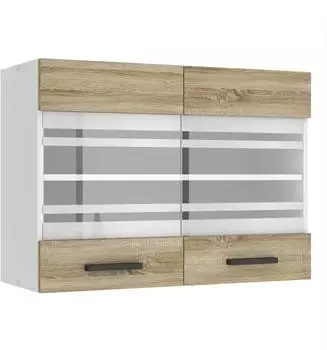 Belini Hängeschrank Küche SGW. Breite 80 cm. Oberschrank mit 2 Türen Sonoma-Eiche