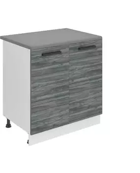 Belini Unterschrank Küche 80 cm Breite. SD Küchenunterschrank mit Arbeitsplatte. Küchenschrank mit 2 Türen, Glamour Wood