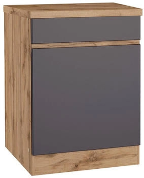 Held Küchenunterschrank Grau Eiche Wotan 60x86x60 cm
