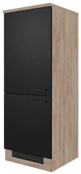 Flex-Well Ger&auml;teumbauschrank Schwarz Eiche 1 F&auml;cher einzeln stellbar einmalig seitenverkehrt montierbar 60x160,6x60 cm