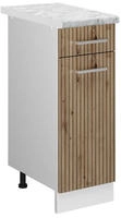 Vicco - K&uuml;chenunterschrank R-line, Artisan-eiche, 30 Cm , Ap Marmor