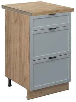 VICCO K&uuml;chenunterschrank, Hellblau, Eiche Wotan 50x82x60 cm (800000828044)