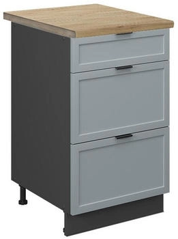 VICCO Schubunterschrank, Hellblau, Eiche Wotan 50x82x60 cm (800000829551)