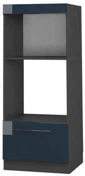 VICCO Mikrowellenschrank, Dunkelblau, Anthrazit 60x153.6x58.1 cm (800000829796)