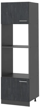 VICCO Mikrowellenschrank, Schwarz, Anthrazit 60x206.8x57.2 cm (800000654359)