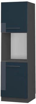 VICCO Herdumbauschrank, Dunkelblau, Anthrazit 60x206.8x58 cm (800000833111)