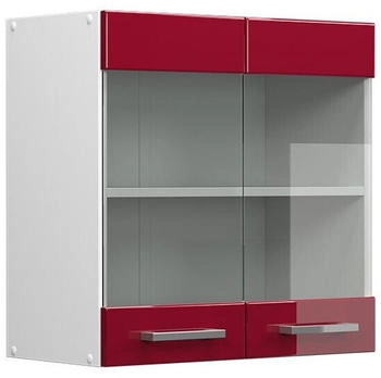 VICCO K&uuml;chenglasschrank, Bordeaux, Wei&szlig; 60x60x31 cm (800000635065)