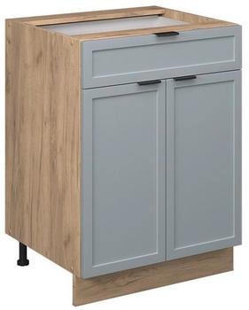 VICCO K&uuml;chenunterschrank, Hellblau, Eiche Wotan 60x82x51.6 cm (800000829653)