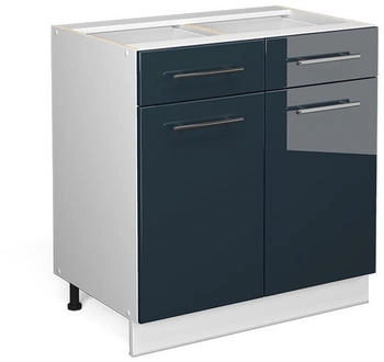 VICCO K&uuml;chenunterschrank, Dunkelblau, Wei&szlig; 80x82x51.6 cm (800000832272)