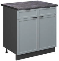 Vicco - K&uuml;chenunterschrank Fame-line, Hellblau-grau, 80 Cm , Ap Anthrazit
