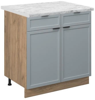 VICCO K&uuml;chenunterschrank, Hellblau, Eiche Wotan 80x82x60 cm (800000829453)