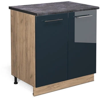 VICCO Unterschrank, Dunkelblau, Eiche Wotan 80x82x60 cm (800000873071)