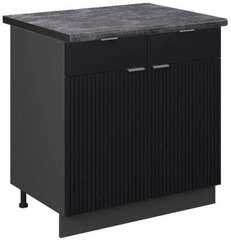 VICCO K&uuml;chenunterschrank, Schwarz, Anthrazit 80x82x60 cm (800000873160)