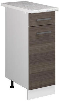 Livinity Küchenunterschrank R-Line, 30 cm mit Arbeitsplatte, Grau/Weiß