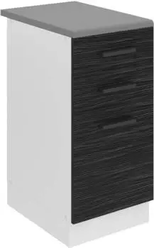 Belini Unterschrank Küche 40 cm Breite. SDSZ Küchenunterschrank mit Arbeitsplatte. Küchenschrank mit Schubladen, Königliches Ebenholz