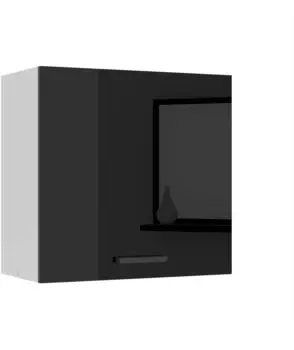 Belini Hängeschrank Küche SG. Breite 60 cm. Oberschrank mit 1 Tür Schwarz Hochglanz