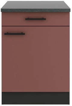 Optifit Küchenunterschrank, Rotbraun, Metall, 1 Fächer, 1 Schubladen, 60x84.8x60 cm, DIN EN ISO 14001, DIN EN ISO 50001, DIN EN ISO 9001,