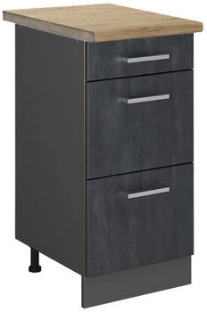 VICCO K&uuml;chenunterschrank, Schwarz, Anthrazit 40x81.6x60 cm (800000662470)