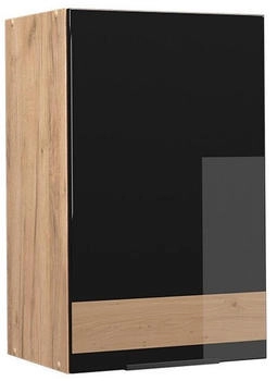 VICCO Hängeschrank, Schwarz Hochglanz, Eiche Wotan 45x72x34.1 cm (800000655050)