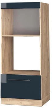 VICCO Mikrowellenschrank, Dunkelblau, Eiche Wotan 60x153.6x58.1 cm (800000830637)