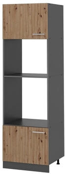 VICCO Mikrowellenschrank, Eiche Artisan, Anthrazit 60x206.8x57.2 cm (800000829815)