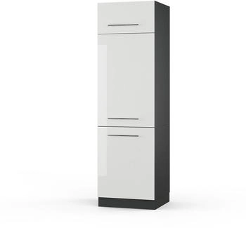 VICCO K&uuml;chenschrank, Wei&szlig; Hochglanz, Anthrazit 60x206.8x58.1 cm (800000654397)