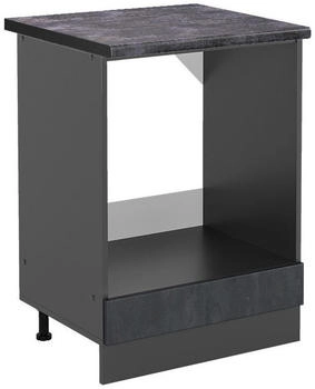 VICCO Herdumbauschrank, Schwarz, Anthrazit Quadratisch, 60x81.6x60 cm (800000662481)