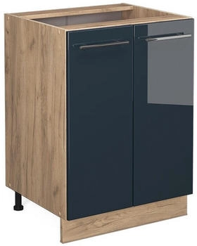 VICCO K&uuml;chenunterschrank, Dunkelblau, Eiche Wotan 60x82x51.6 cm (800000829690)