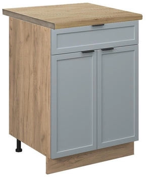 VICCO K&uuml;chenunterschrank, Hellblau, Eiche Wotan 60x82x60 cm (800000829018)