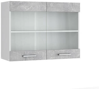 VICCO K&uuml;chenglasschrank, Hellgrau, Wei&szlig; 80x60x31 cm (800000645517)