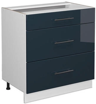 VICCO K&uuml;chenunterschrank, Dunkelblau, Wei&szlig; 80x82x51.6 cm (800000829873)