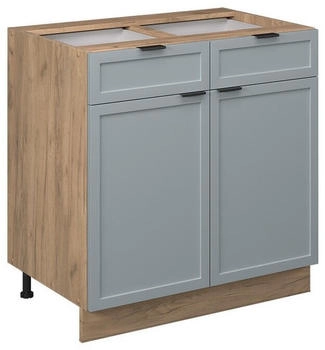 VICCO K&uuml;chenunterschrank, Hellblau, Eiche Wotan 80x82x51.6 cm (800000829721)