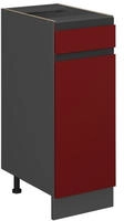 Vicco - K&uuml;chenunterschrank R-line, Rot, 30 Cm J-shape, Ohne Arbeitsplatte