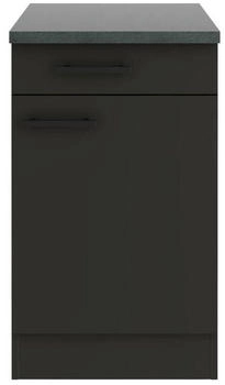 Optifit Küchenunterschrank Anthrazit 1 Fächer 1 Schubladen seitenverkehrt montierbar einzeln stellbar 50x84,8x60 cm
