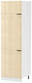 Mid.you Geschirrschrank Wei&szlig; Honigeiche Kunststoff 4 F&auml;cher 60x207x57 cm
