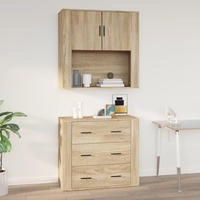 vidaXL Wandschrank Sonoma-Eiche 80x33x80 cm Holzwerkstoff