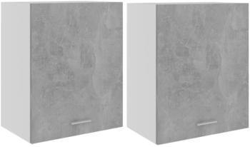 vidaXL Hängeschränke 2 Stk. Betongrau 50x31x60 cm (805082)