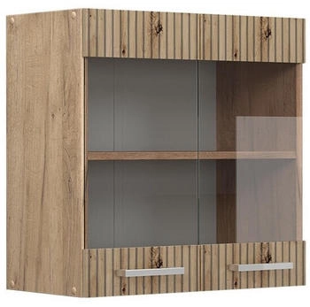 VICCO K&uuml;chenglasschrank, Eiche Artisan, Eiche Wotan 60x60x31 cm (800000873007)