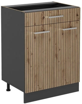 VICCO K&uuml;chenunterschrank, Eiche Artisan, Anthrazit 60x81.6x46 cm (800000829875)