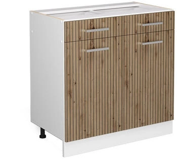 VICCO K&uuml;chenunterschrank, Eiche Artisan, Wei&szlig; 80x81.6x46 cm (800000829855)
