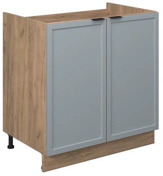 VICCO Sp&uuml;lenunterschrank, Hellblau, Eiche Wotan 80x82x51.6 cm (800000830645)