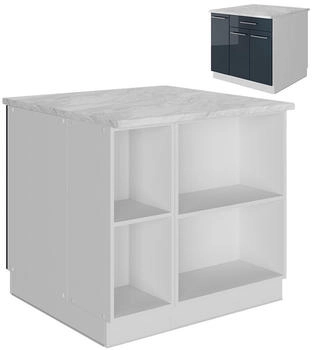 VICCO K&uuml;cheninsel, Dunkelblau, Wei&szlig; 90x82x60 cm (800000832065)
